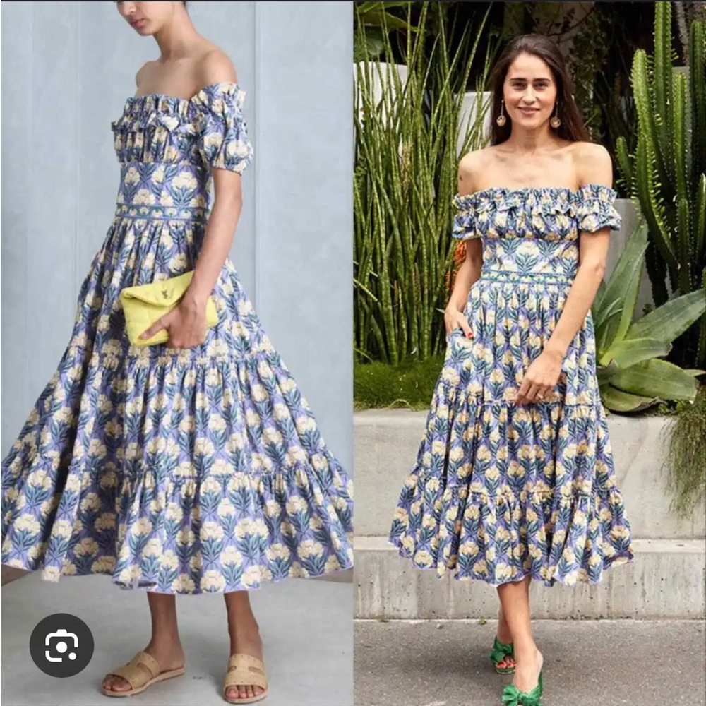 Agua by Agua Bendita Banana Semilla Otono Cotton Midi Dress